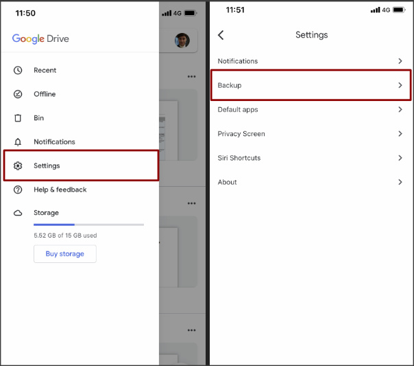 iPhoneの連絡先をGoogleドライブにバックアップ 1