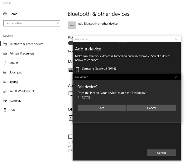 Pair Android with PC with Bluetooth