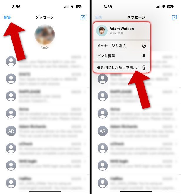 iPhoneで削除されたメッセージを探す