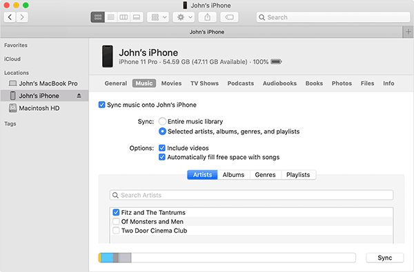 macOSCatalinaで音楽をiPhoneに同期する