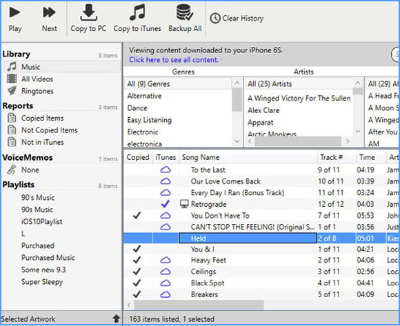 Transfer music from iPhone to pc